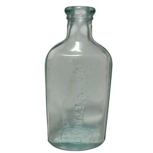 Antique Ponds Extract‎ Medicine Bottle 1846 Bluegreen 4.5 Inches Strap Sides